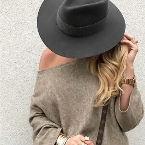 rag & bone Wide-Brim Fedora Hat in Black
